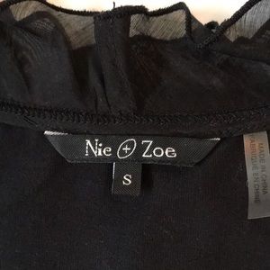 Free w a bundle Nic+Zoe black jersey tank w sheer ruffled scoop neck EUC